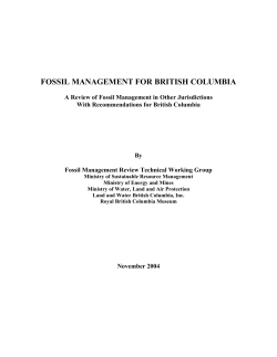 Fossil Management For British Columbia