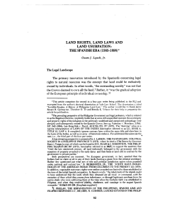land rights, land laws and land usurpation: the spanish era