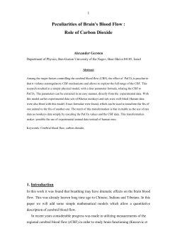 Peculiarities of Brain`s Blood Flow : Role of Carbon Dioxide