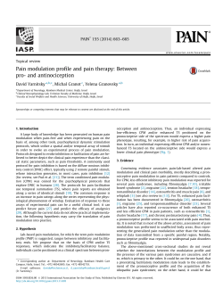 Pain modulation profile and pain therapy: Between pro