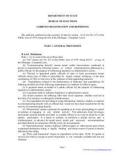 Lobbyist Registration and Reporting