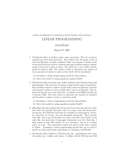 LINEAR PROGRAMMING