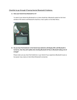 Checklist to go through if having Kestrel Bluetooth Problems: