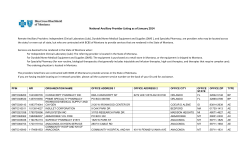 National Ancillary Provider Listing as of January 2014