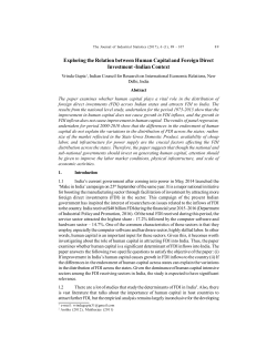 Human Capital and Foreign Direct Investment Indian Context