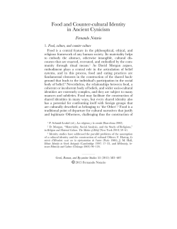 Food and Counter-cultural Identity in Ancient Cynicism