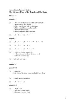 The Strange Case of Dr Jekyll and Mr Hyde