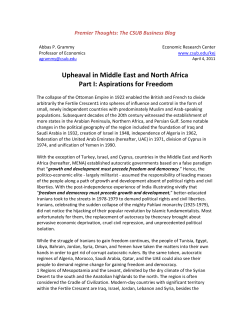 Upheaval in Middle East and North Africa Part I: Aspirations for
