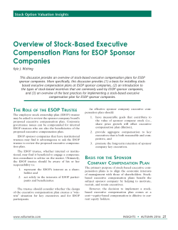 Overview of Stock-Based Executive Compensation Plans for ESOP