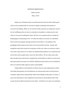 1 OFFENSIVE BENEFICENCE Adam Cureton May 2, 2014 Simple