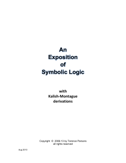 An Exposition of Symbolic Logic