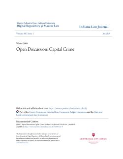 Open Discussion: Capital Crime - Digital Repository @ Maurer Law