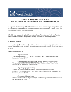 sample bequest language - University of West Florida