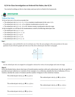 8/24 In-Class Investigation on Ordered Pair Rules, due 8/26