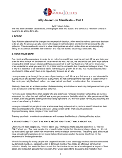 Ally-In-Action Manifesto &ndash; Part 1