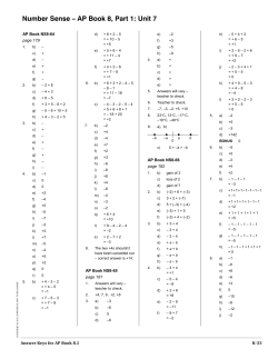 Number Sense &ndash; AP Book 8, Part 1: Unit 7