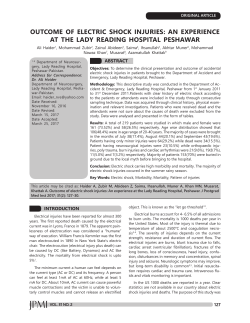 OUTCOME OF ELECTRIC SHOCK INJURIES: AN EXPERIENCE AT