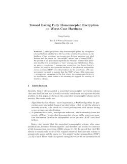 Toward Basing Fully Homomorphic Encryption on Worst