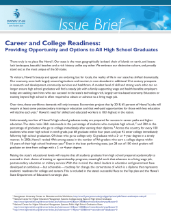 Providing Opportunity and Options to All High School Graduates