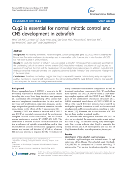 Cug2 is essential for normal mitotic control and CNS development in