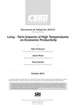 Long - Term Impacts of High Temperatures on Economic Productivity
