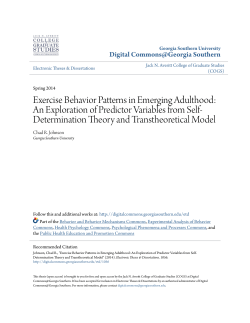 Exercise Behavior Patterns in Emerging Adulthood