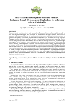 Real variability in ship systems` noise and vibration. Design and