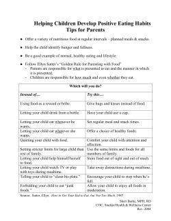 Helping Children Develop Positive Eating Habits Tips for Parents