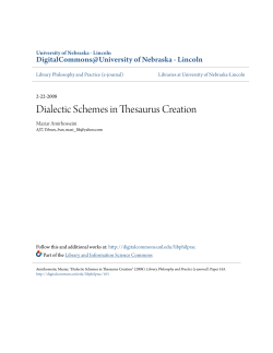 Dialectic Schemes in Thesaurus Creation