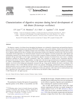 Characterization of digestive enzymes during larval development of