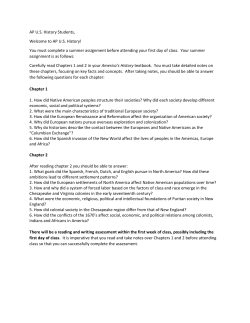 AP US History Students, Welcome to AP US History!