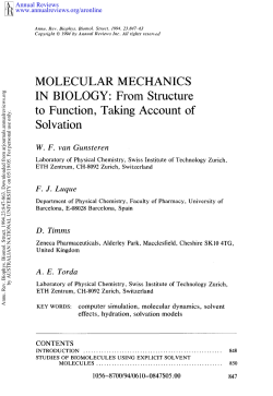 Molecular Mechanics in Biology: From Structure to Function, Taking