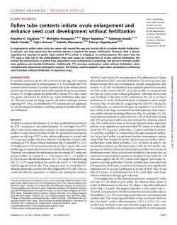 Pollen tube contents initiate ovule enlargement and enhance seed