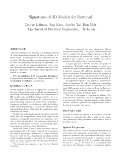 Signatures of 3D Models for Retrieval1 - Technion