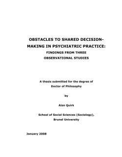 obstacles to shared decision- making in psychiatric practice