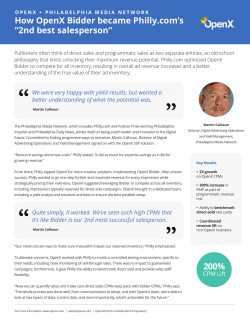 How OpenX Bidder became Philly.com`s “2nd best salesperson” 200%