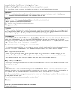 TPS Kindergarten Unit 5 Informative