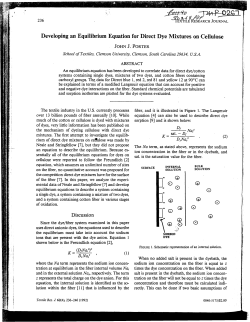 Developing an Equilibrium Equation for Direct Dye