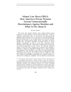 Islamic Law Meets ERISA: How America`s