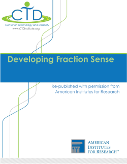 Developing Fraction Sense - Center on Technology and Disability
