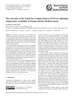 The relevance of the North-Sea Caspian Pattern (NCP) in
