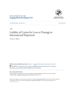 Liability of Carrier for Loss or Damage to International Shipments