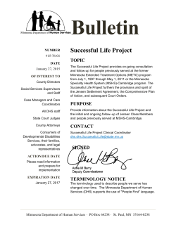 Successful Life Project - Minnesota Department of Human Services