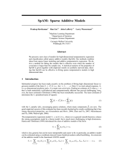 SpAM: Sparse Additive Models