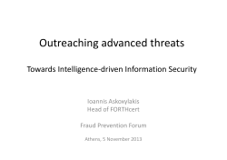 Outreaching advanced threats - 5th ISACA Athens Conference