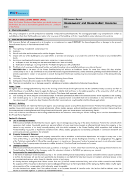 Houseowners` and Householders` Insurance