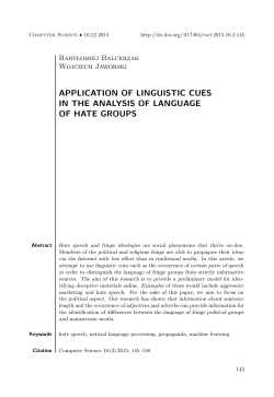 APPLICATION OF LINGUISTIC CUES IN THE ANALYSIS OF