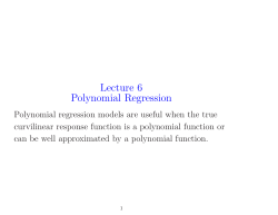 Lecture 6 Polynomial Regression