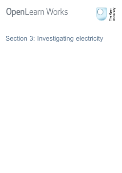 Section 3: Investigating electricity