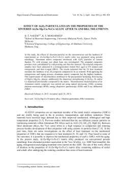 EFFECT OF Al2O3 PARTICULATES ON THE PROPERTIES OF THE